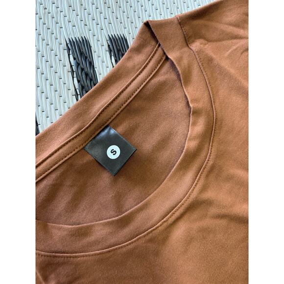 Men’s long sleeve shirt, brown, small - Picture 3 of 3